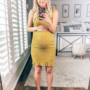 Floral smocked maternity dress